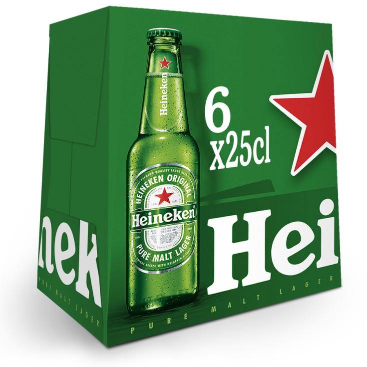 CERVEZA RUBIA CRISTAL HEINEKEN P6 250ML/U