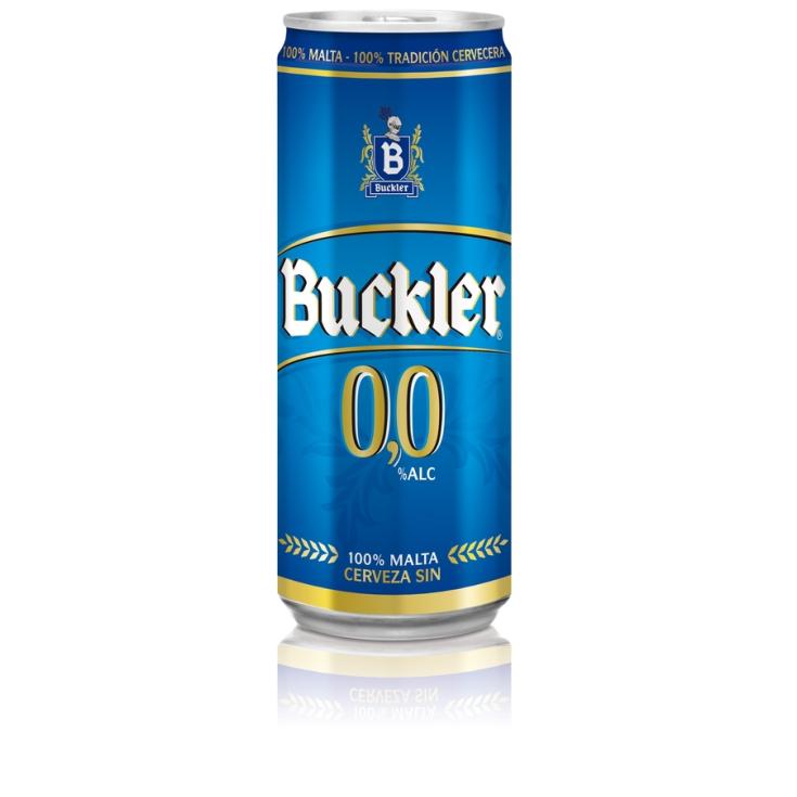 CERVEZA RUBIA S/ALCOHOL LATA BUCKLER 330ML