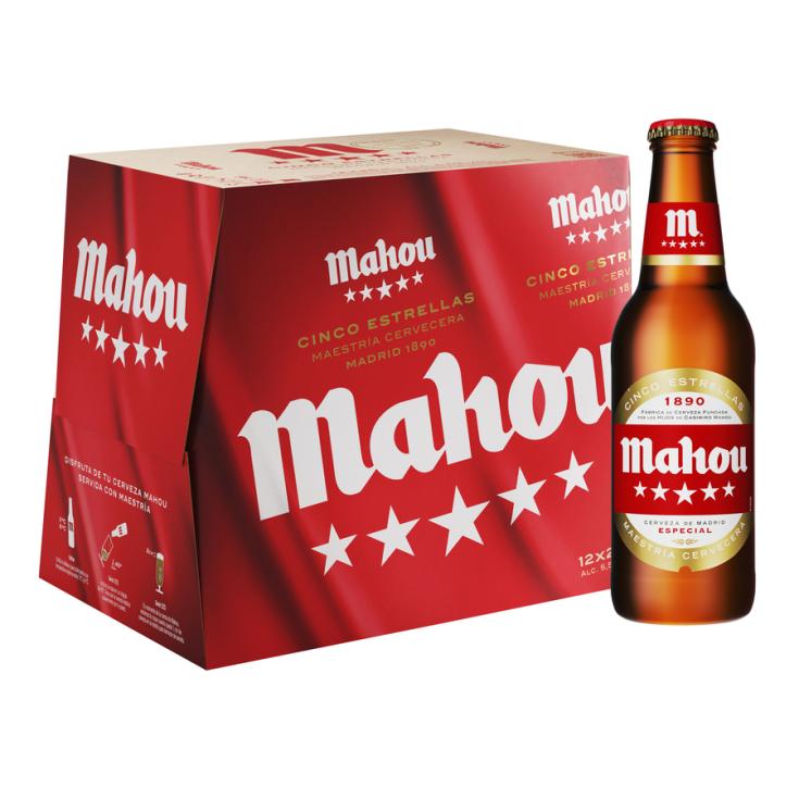 CERVEZA 5 ESTRELLAS CRISTAL MAHOU P12 25CL/U