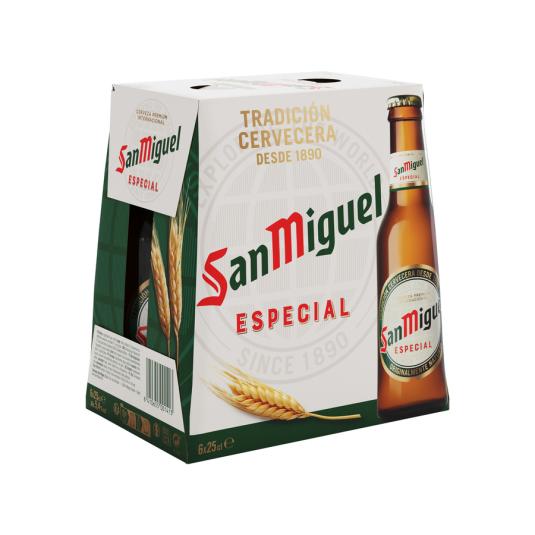 CERVEZA RUBIA CRISTAL SAN MIGUEL P6 250ML/U