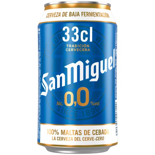 CERVEZA RUBIA S/ALCOHOL LATA SAN MIGUEL 330ML