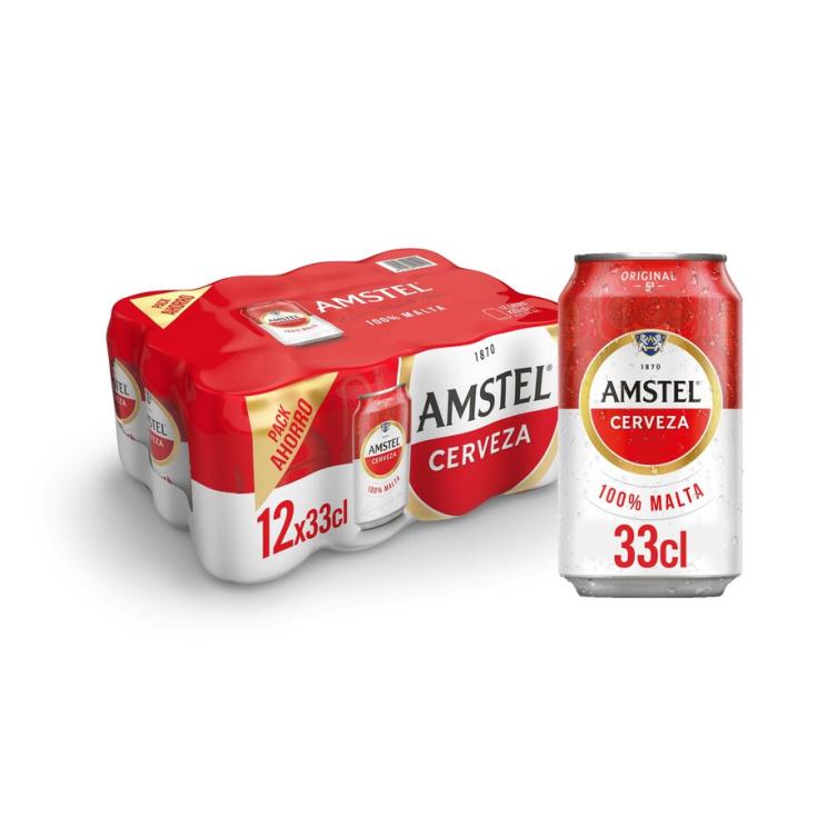 CERVEZA RUBIA LATA AMSTEL P12 330ML/U