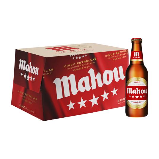 CERVEZA 5 ESTRELLAS CRISTAL MAHOU P24 250ML/U