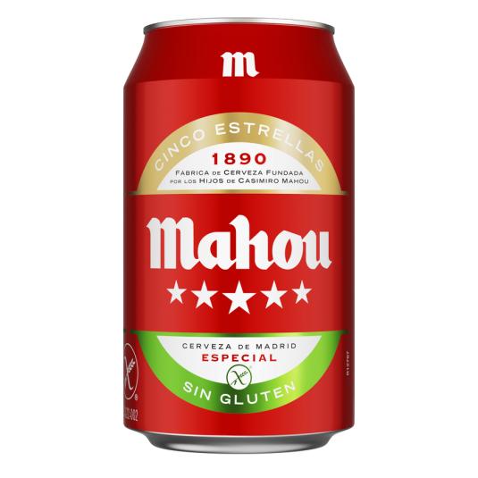 CERVEZA S/GLUTEN 5 ESTRELLAS LATA MAHOU 330ML