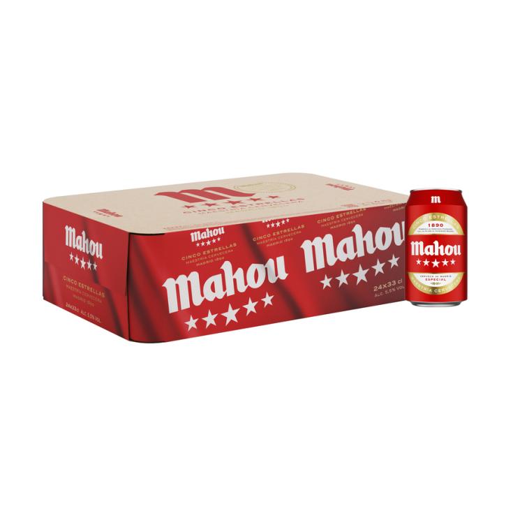 CERVEZA 5 ESTRELLAS LATA MAHOU P24 330ML/U