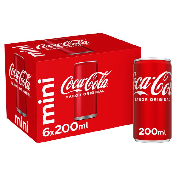 REFRESCO COLA MINI LATA COCA COLA P6 200ML/U