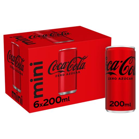 REFRESCO COLA S/AZÚCAR MINI LATA COCA COLA ZERO P6 200ML/U