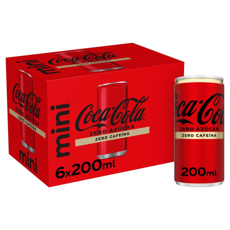 REFRESCO ZERO ZERO S/AZÚC  S/CAF  MINI LATA COCA COLA P6 200ML