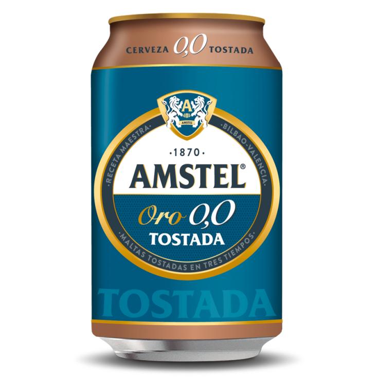 CERVEZA TOSTADA 0.0 ORO LATA AMSTEL 330ML