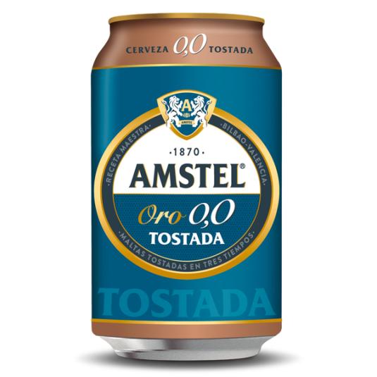 CERVEZA TOSTADA 0.0 ORO LATA AMSTEL 330ML