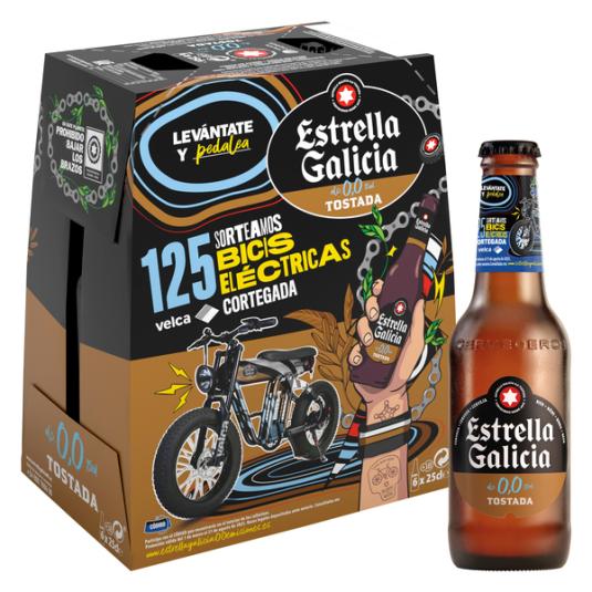 CERVEZA 0.0 TOSTADA CRISTAL ESTRELL GALIC P6 250ML/U