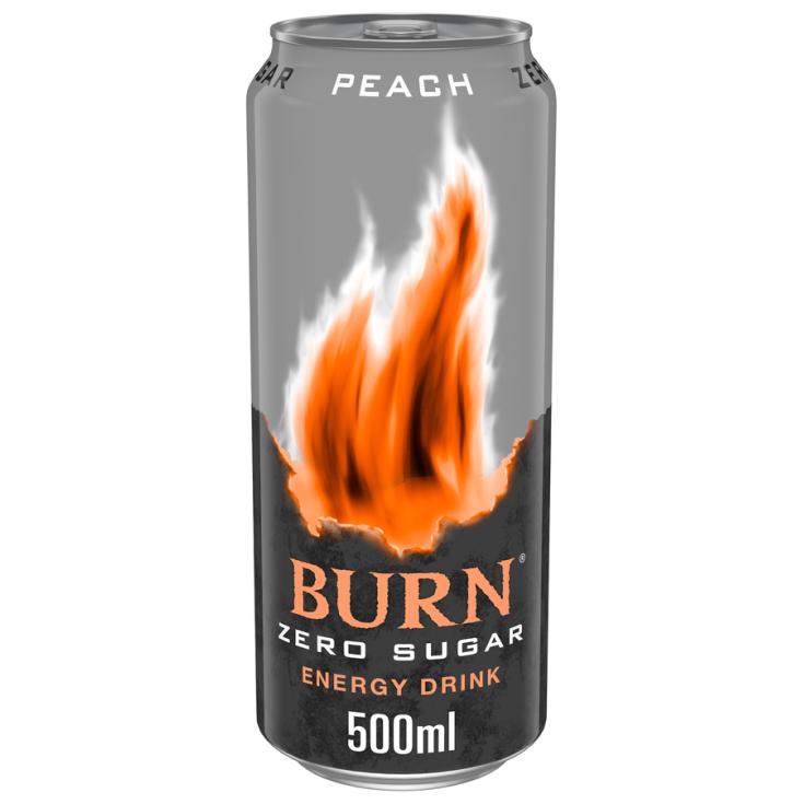 BEBIDA ENERGETICA ZERO PEACH LATA BURN 500ML