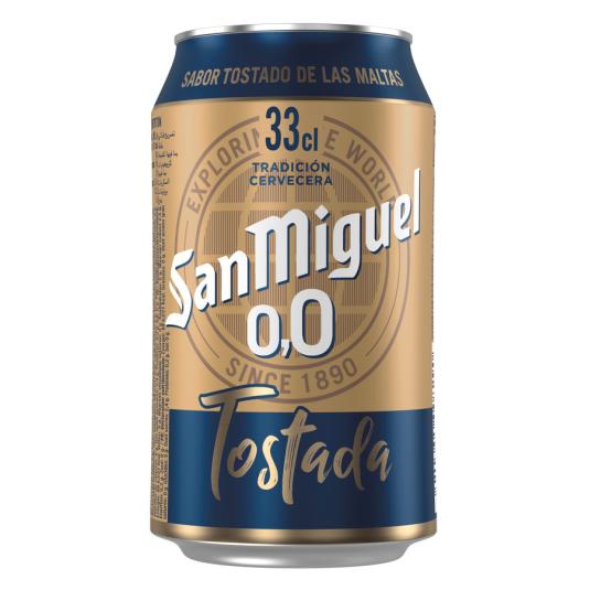 CERVEZA TOSTADA 0.0 LATA SAN MIGUEL 330ML