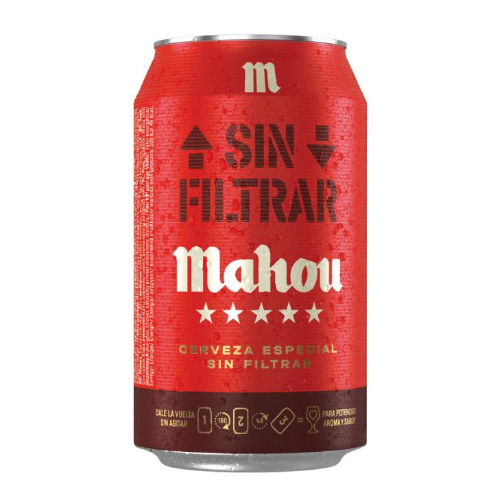 CERVEZA 5 ESTRELLAS SIN FILTRAR LATA MAHOU 5 ESTRELLAS 330ML