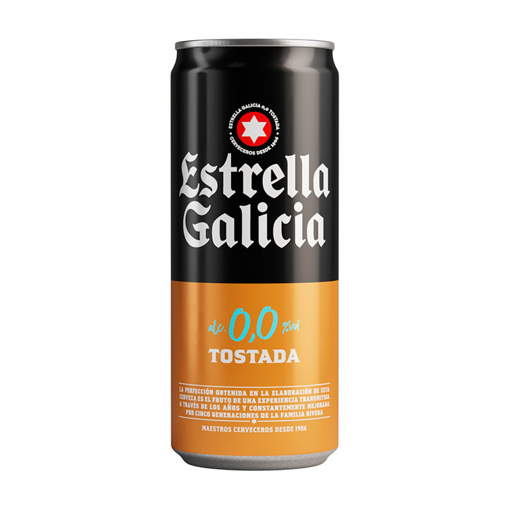 CERVEZA 0.0 TOSTADA LATA ESTRELLA GALICIA 330ML