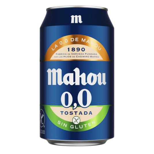 CERVEZA 0.0 S/GLUTEN LATA MAHOU 33CL