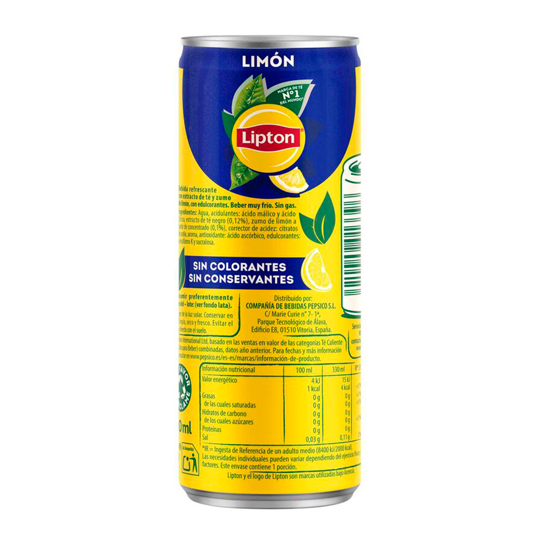 TÉ LIMÓN S/AZ LATA LIPTON 330ML