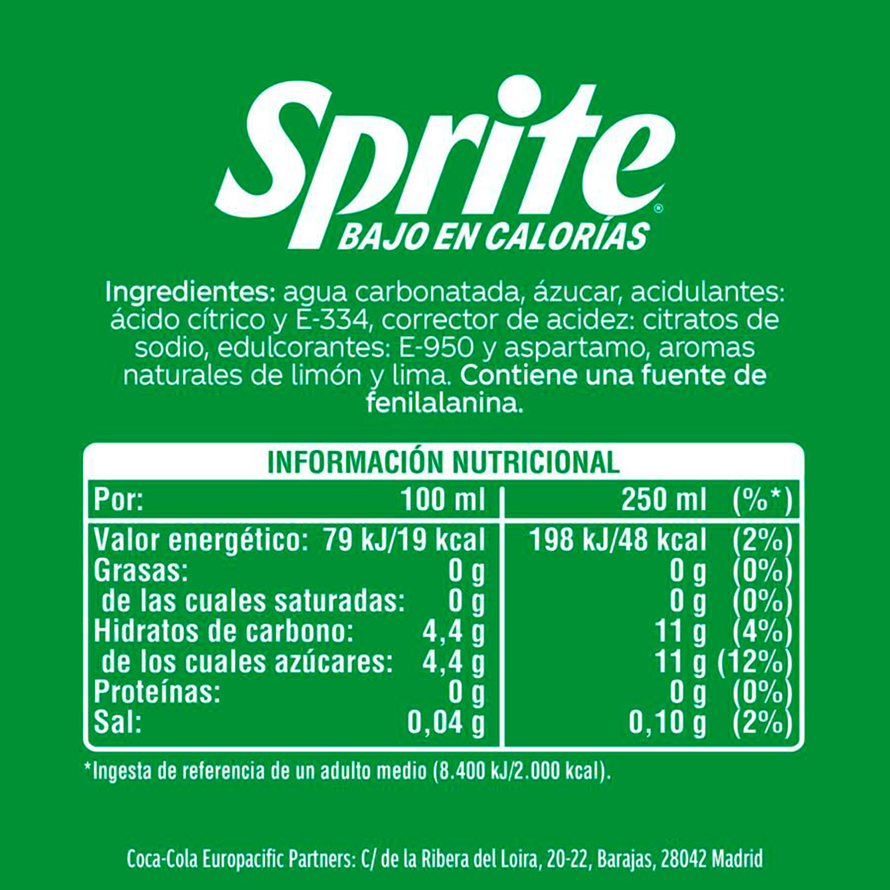 REFRESCO LIMA/LIMON PET SPRITE 500ML