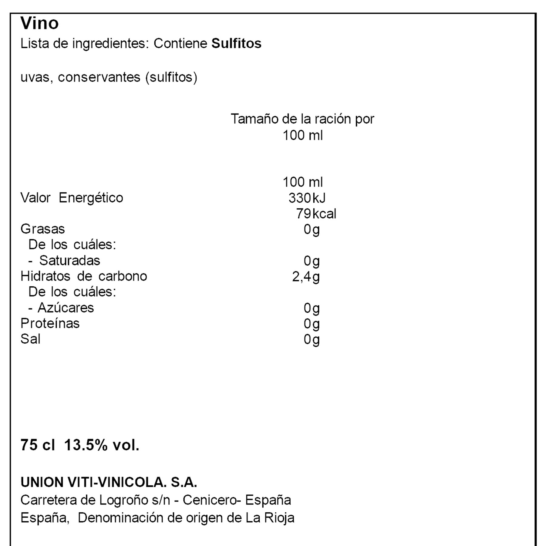 VINO TINTO RIOJA CRIANZA MARQUES DE CACERES 750ML