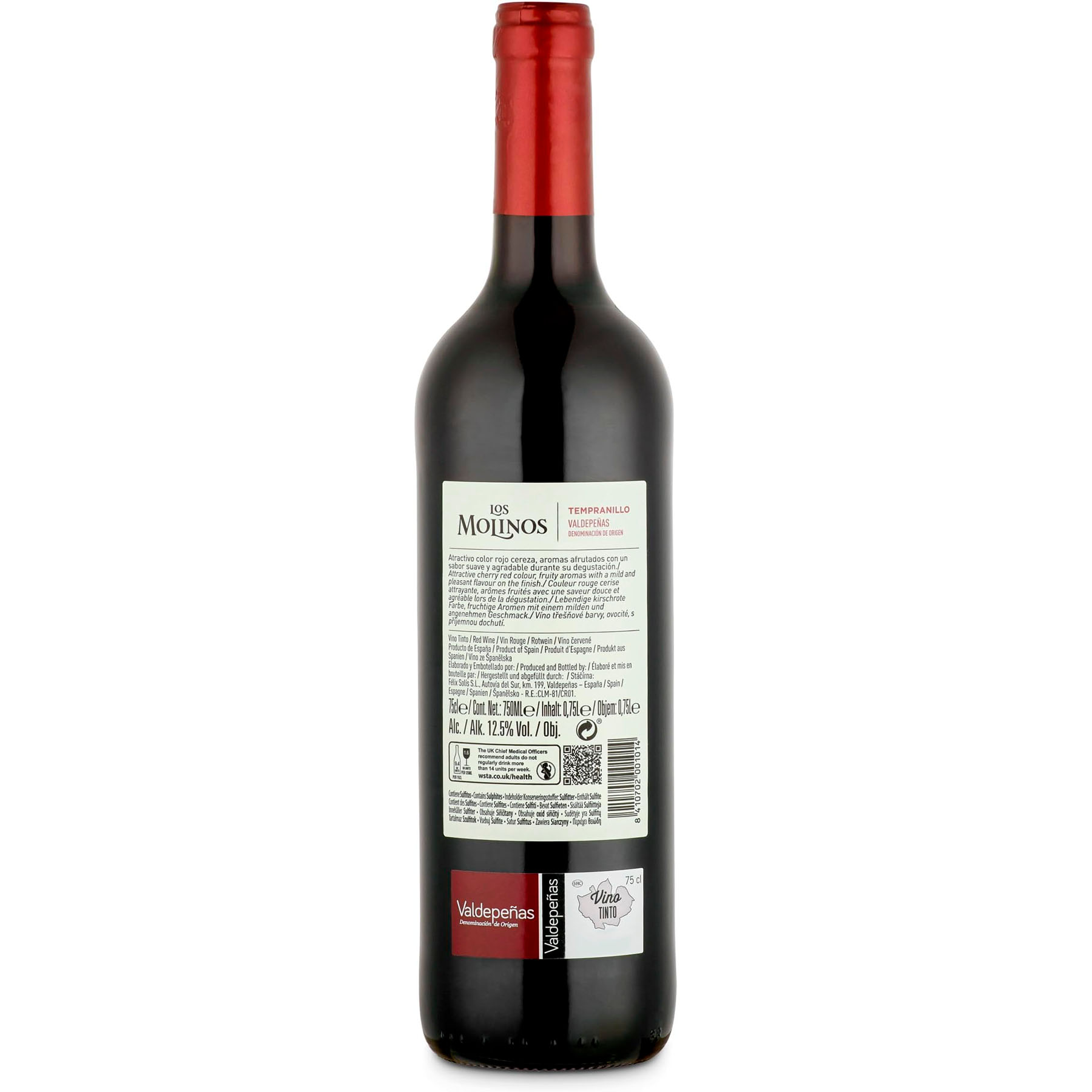 VINO TINTO VALDEPEÑAS LOS MOLINOS  750ML