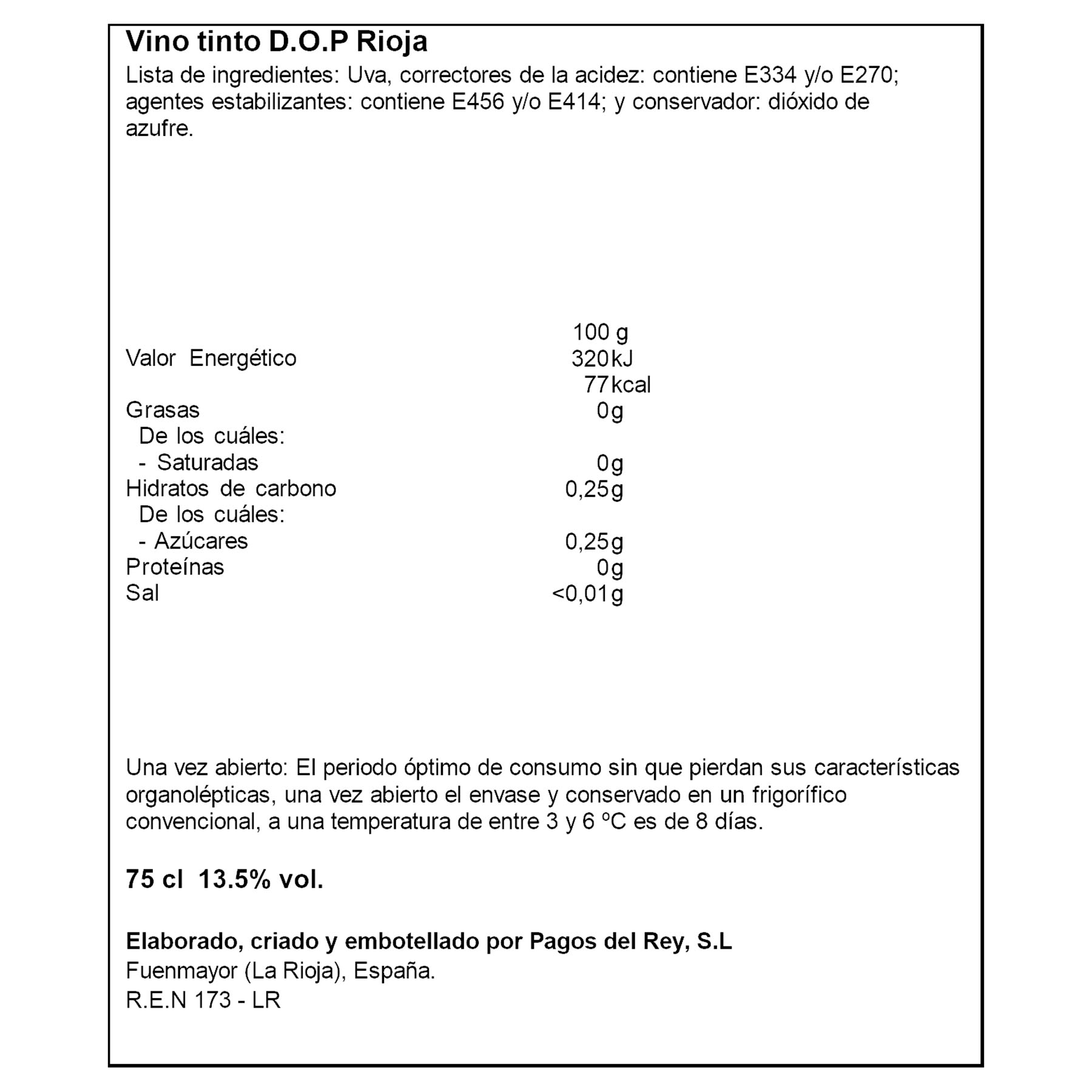 VINO TINTO GRAN RESERVA DO RIOJA CONDE DE BASALU 75CL