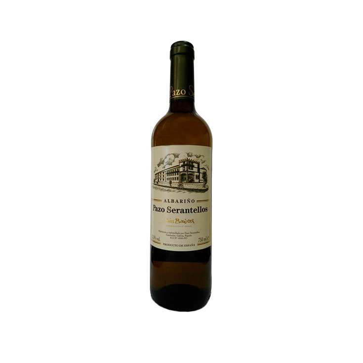 VINO BLANCO ALBARIÑO D.O RIAS BAIXAS PAZO DE SERANTELLOS 75CL