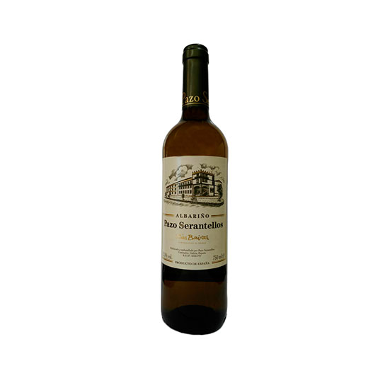 VINO BLANCO ALBARIÑO D.O RIAS BAIXAS PAZO DE SERANTELLOS 75CL