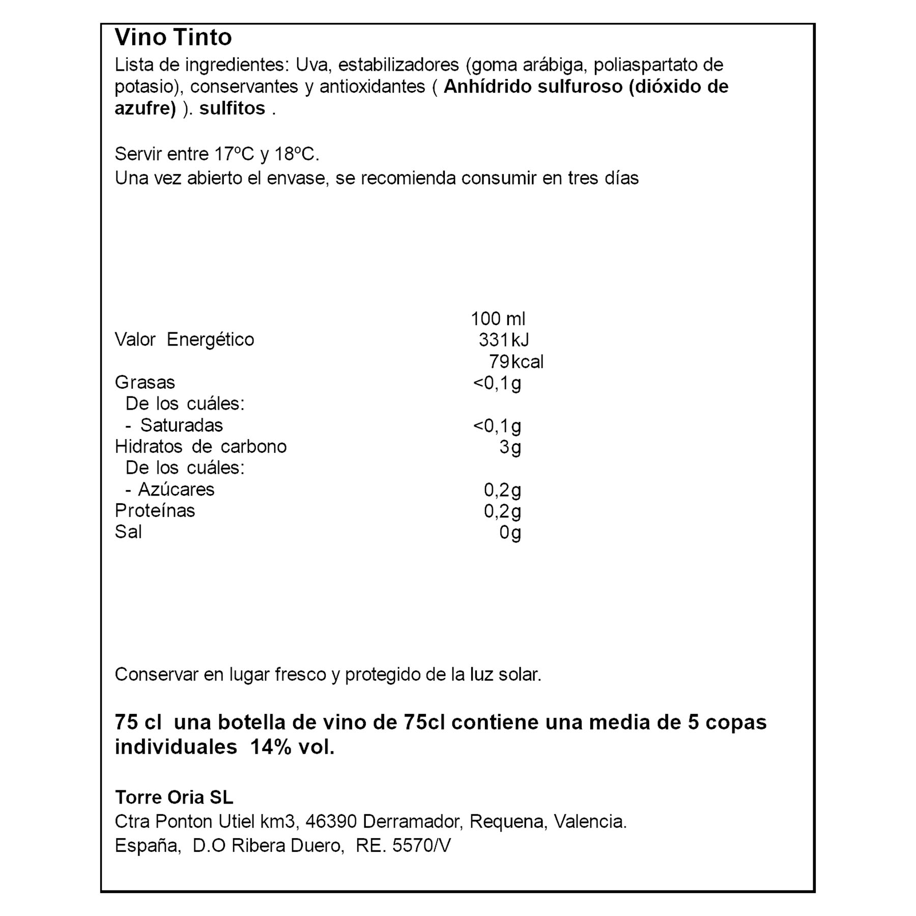 VINO TINTO RIBERA DEL DUERO JOVEN TONTEO 750ML