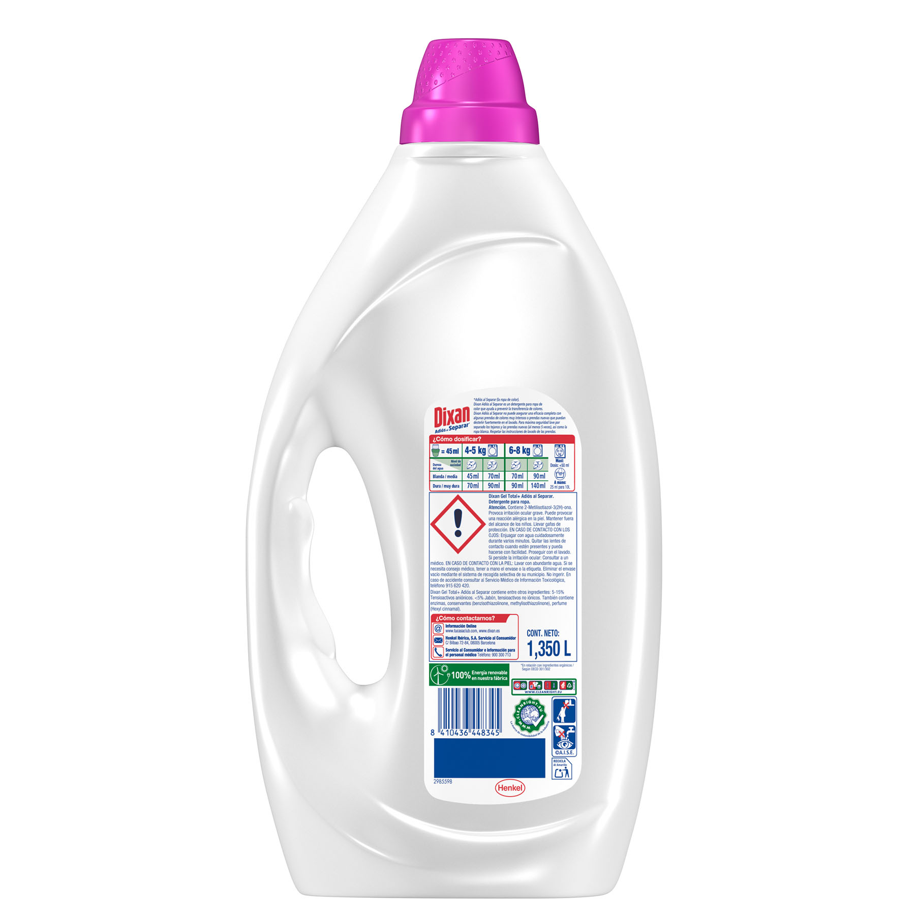 DETERGENTE LÍQUIDO ADIOS AL SEPARAR DIXAN 30D