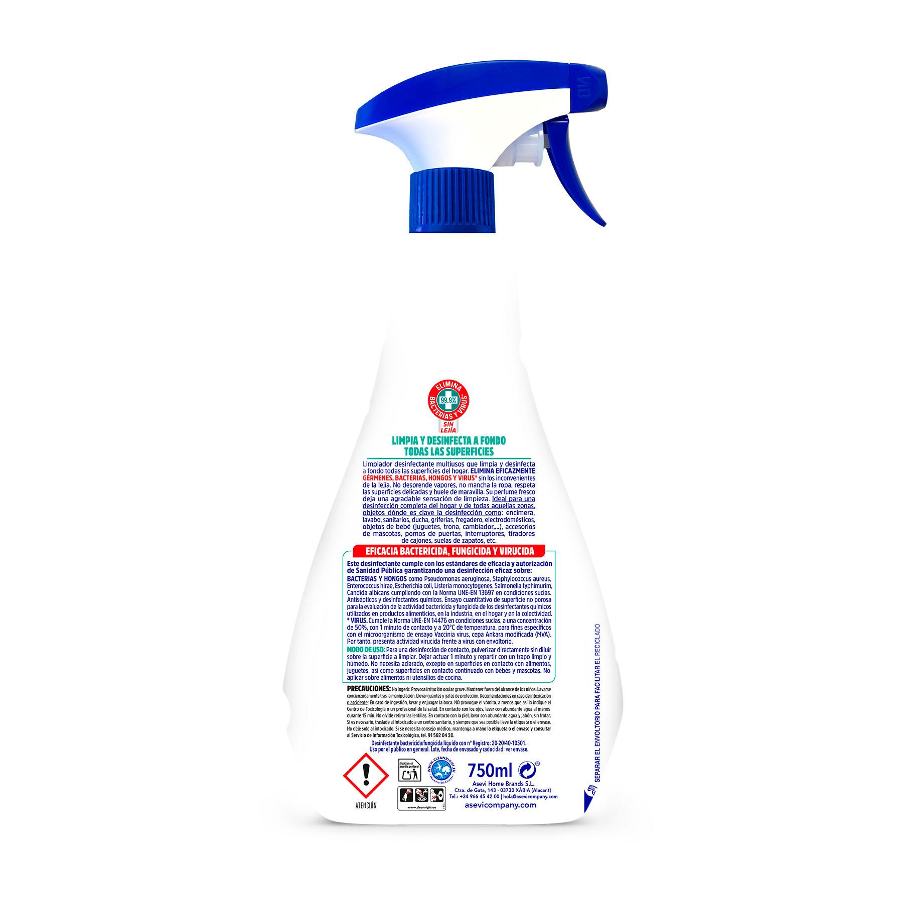 DESINFECTANTE MULTIUSOS PISTOLA ASEVI 750ML