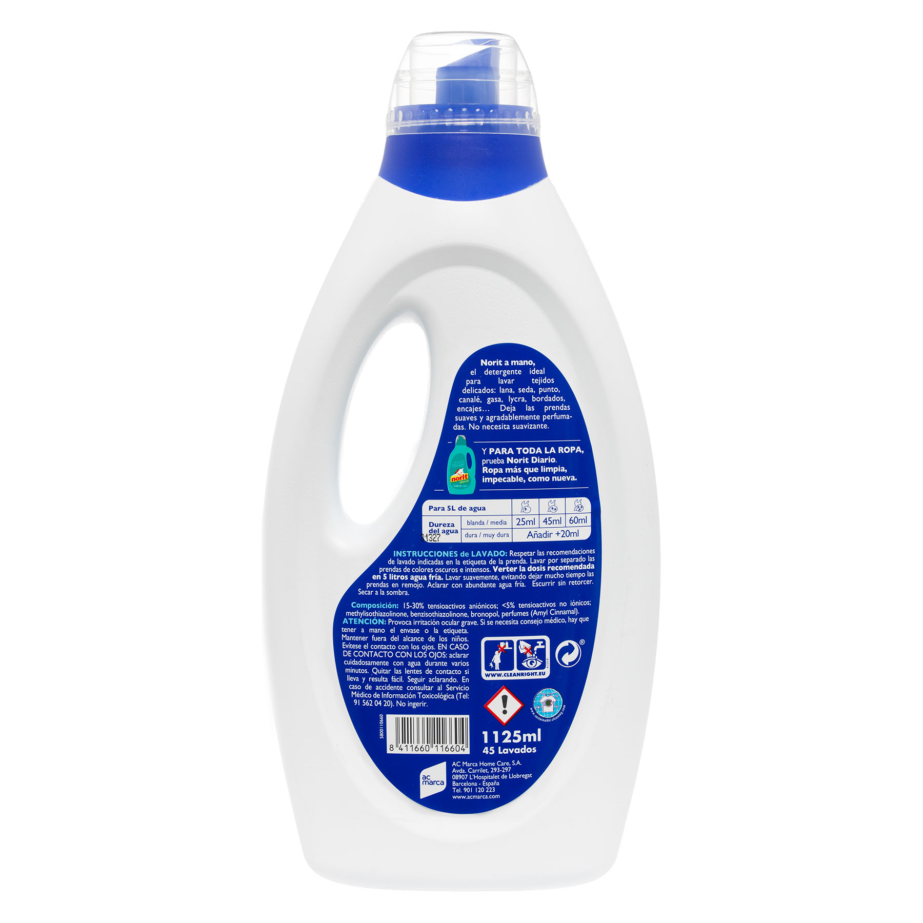 DETERGENTE ROPA DELICADAS AZUL NORIT 45D