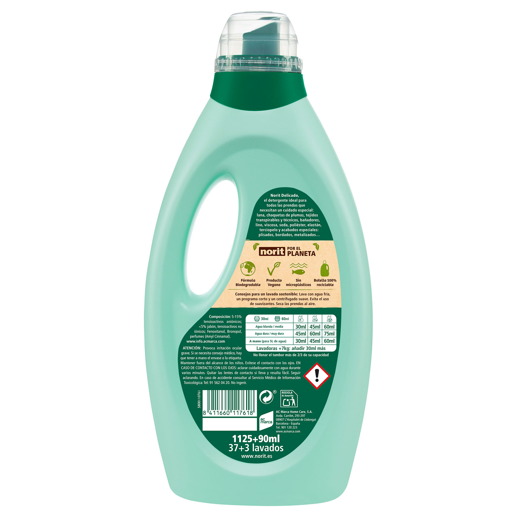 DETERGENTE ROPA DELICADAS VERDE NORIT 37D