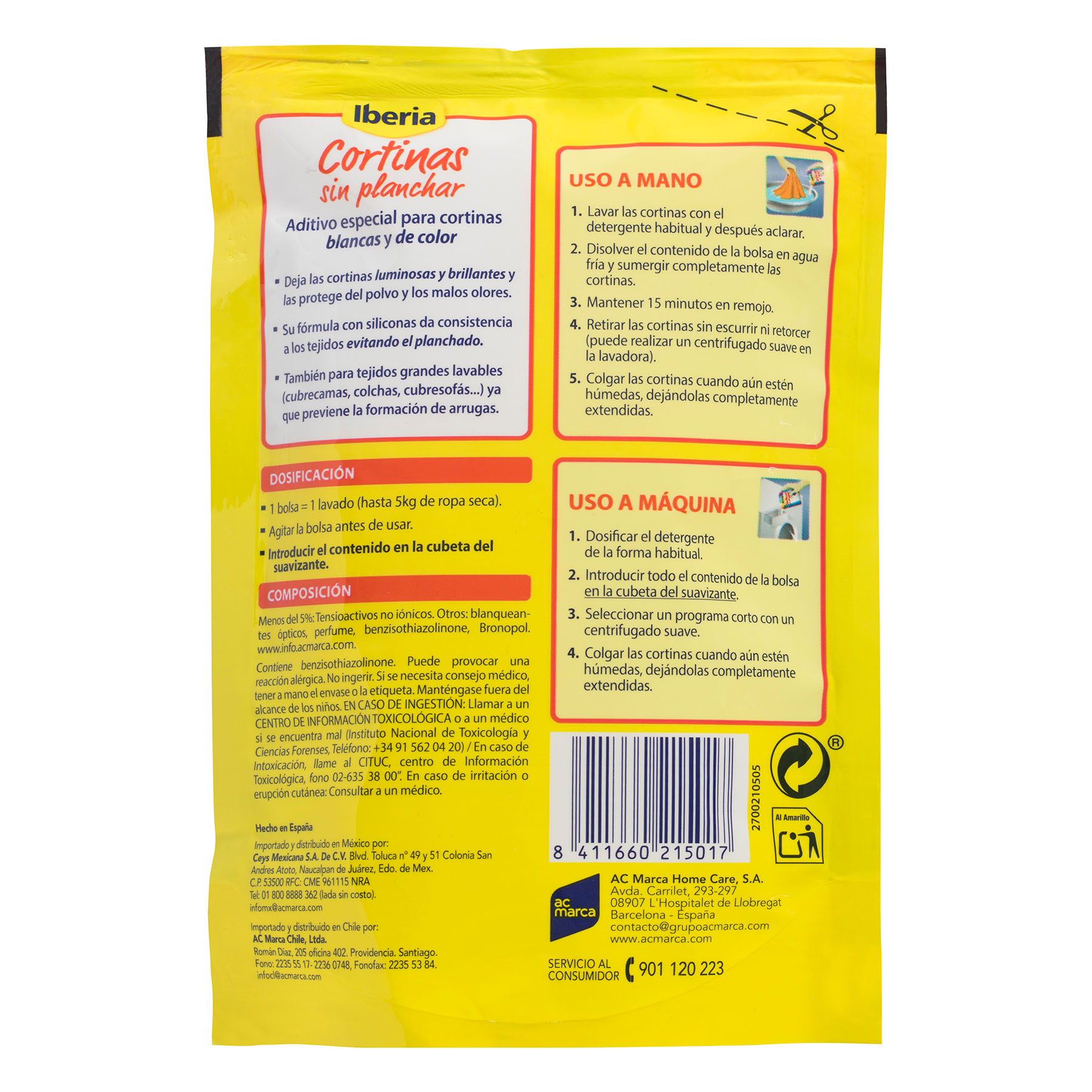 TRATAMIENTO ROPA TINTE CORTINAS SIN PLANCHAR IBERIA 150ML