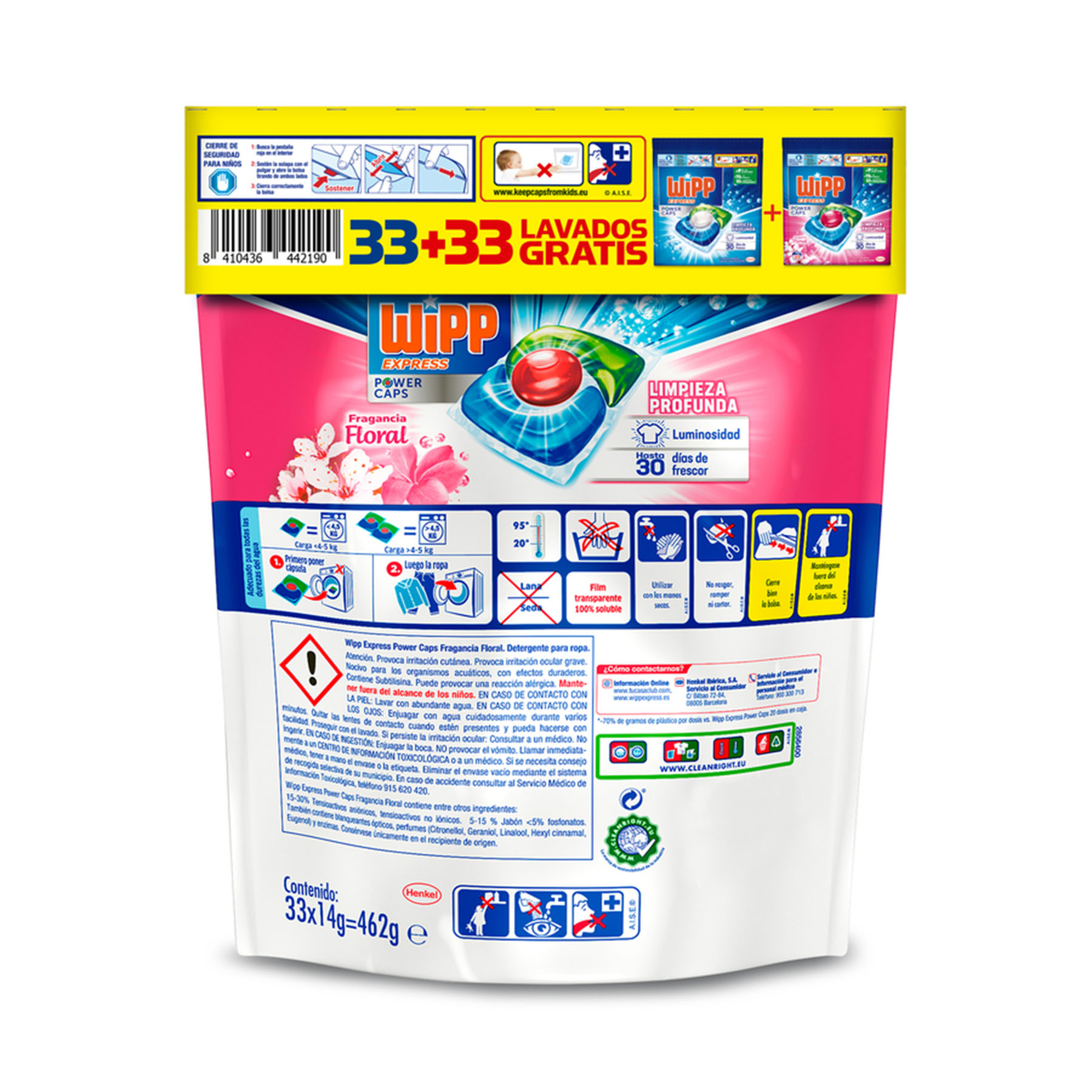 DETERGENTE CAPSULAS POWER WIPP 33D+33D GRATIS