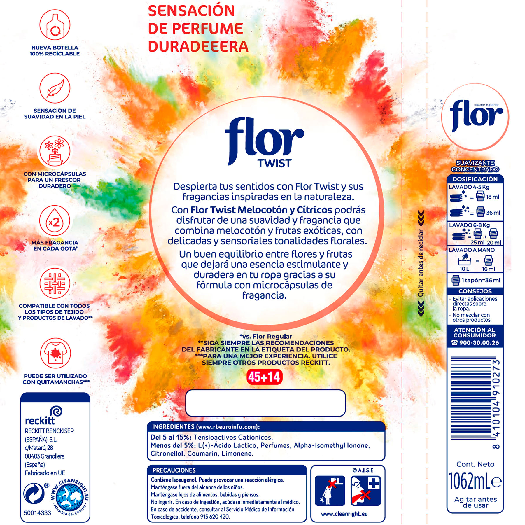 SUAVIZANTE CONCENTRADOS TWIST MELOCOTON FLOR 59D