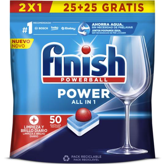 LAVAVAJILLA MÁQUINA PASTILLAS FINISH 25+25GRATIS