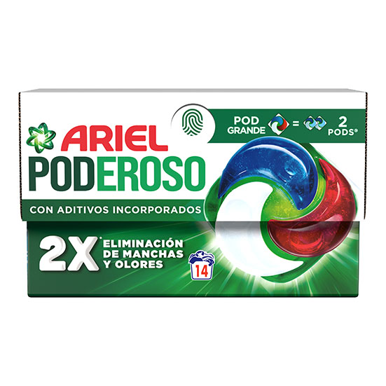 Detergente cápsulas poderoso original Ariel 14d