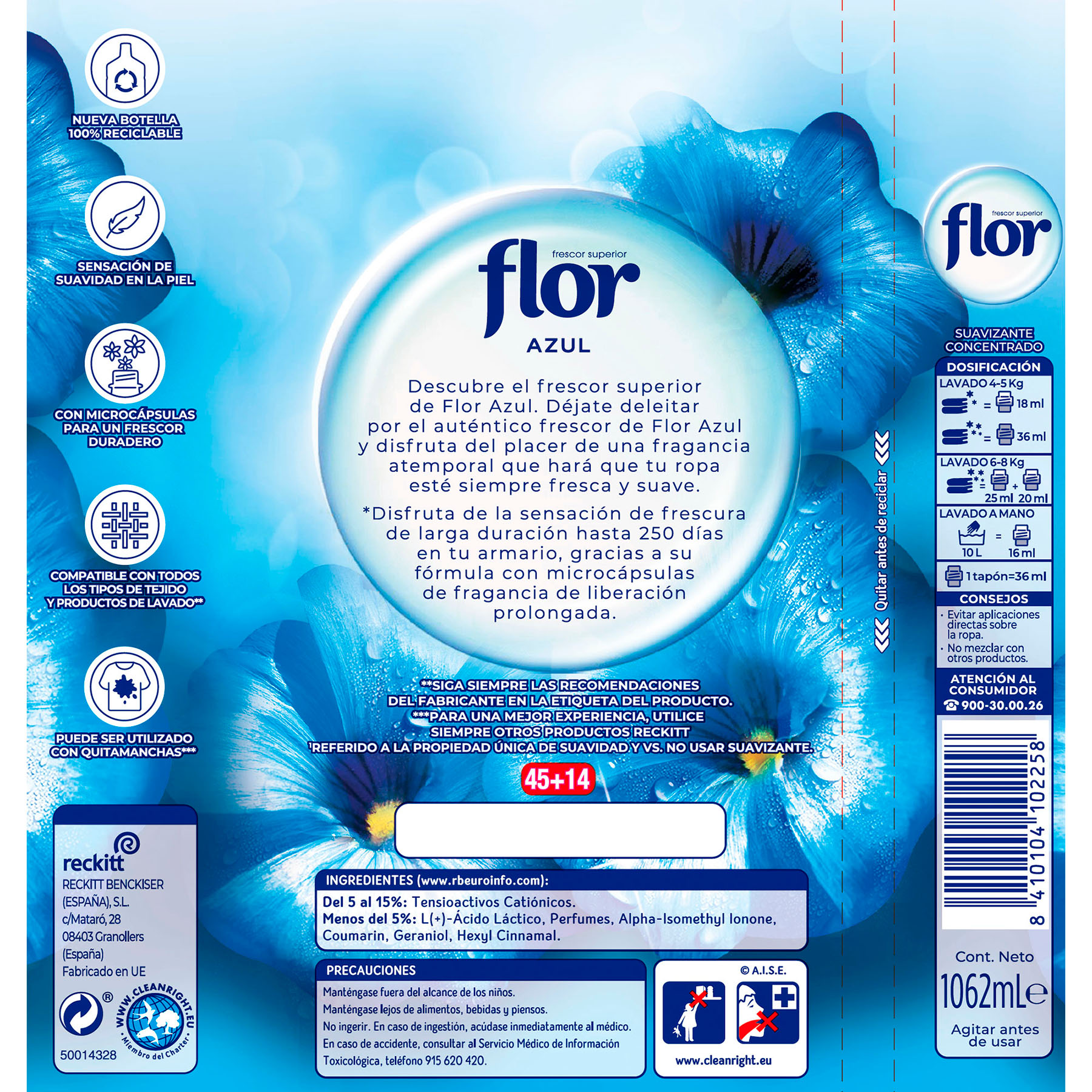 SUAVIZANTE CONCENTRADO AZUL FLOR 59D