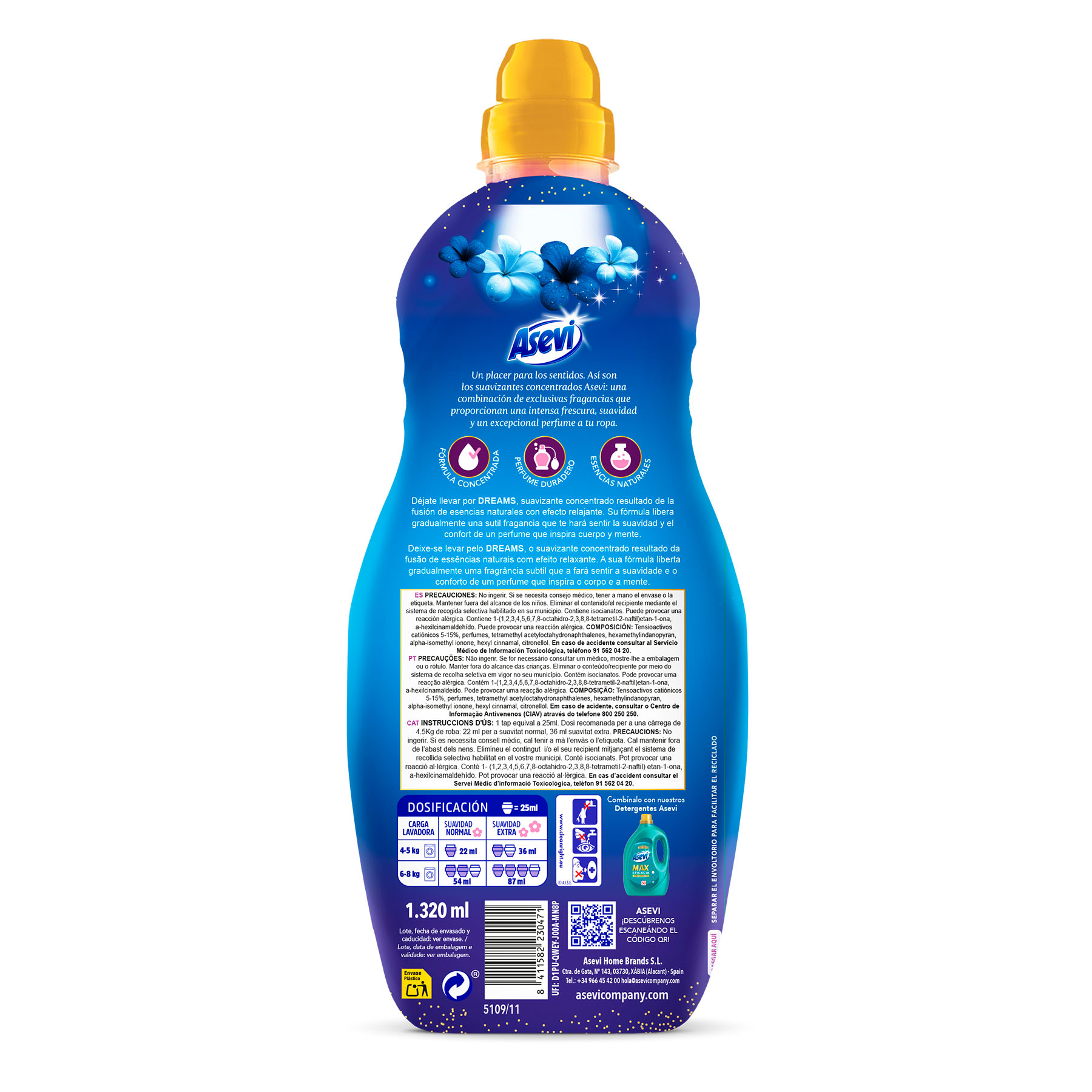 SUAVIZANTE CONCENTRADO SENSATIONS DREAMS ASEVI 60D