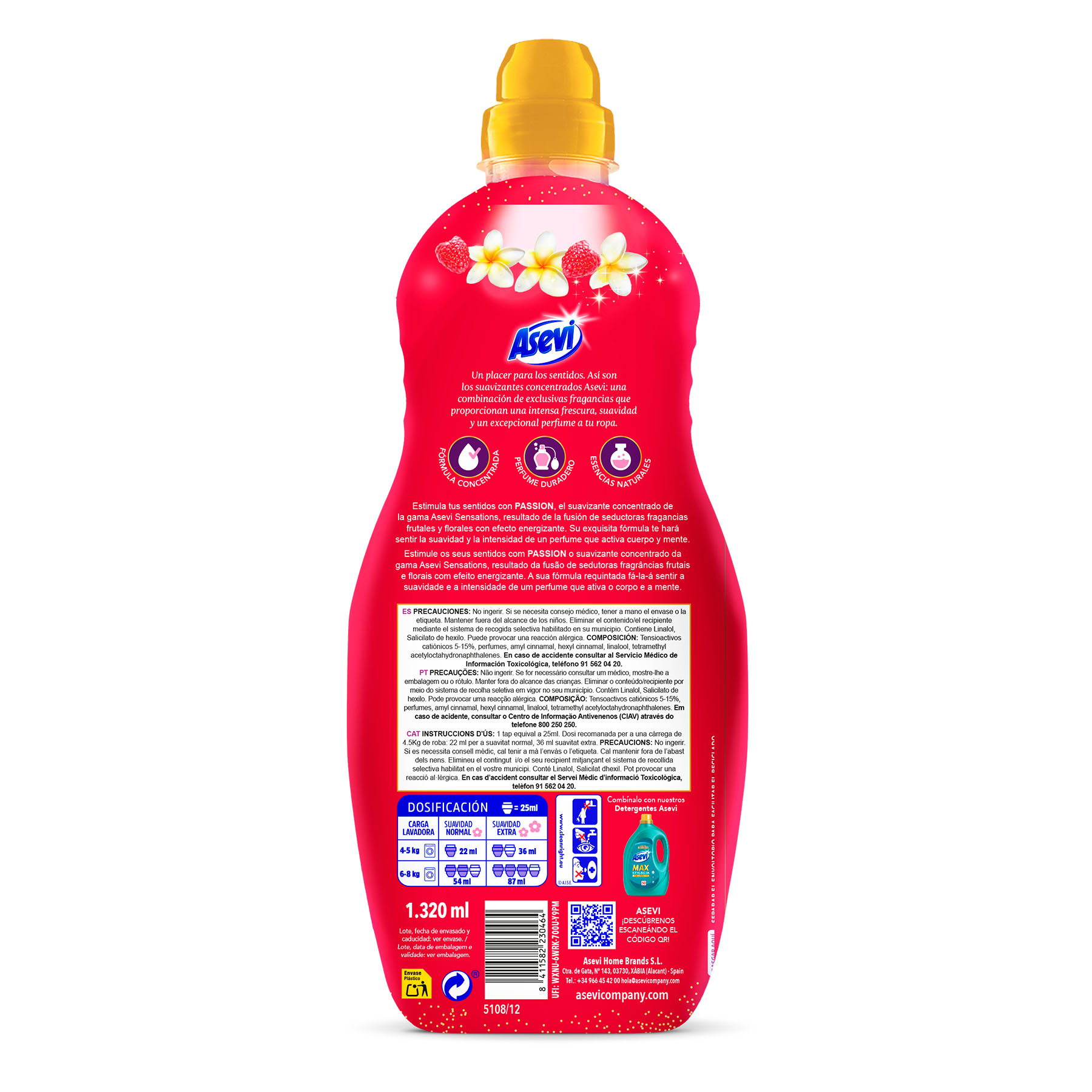 SUAVIZANTE CONCENTRADO SENSATIONS PASION ASEVI 60D