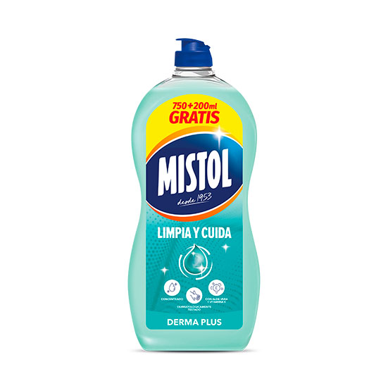 Lavavajilla concentrado derma plus Mistol 750+200ml gratis