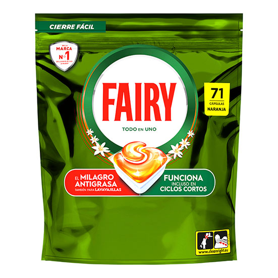 Lavavajillas cápsulas fresh naranja Fairy 71d