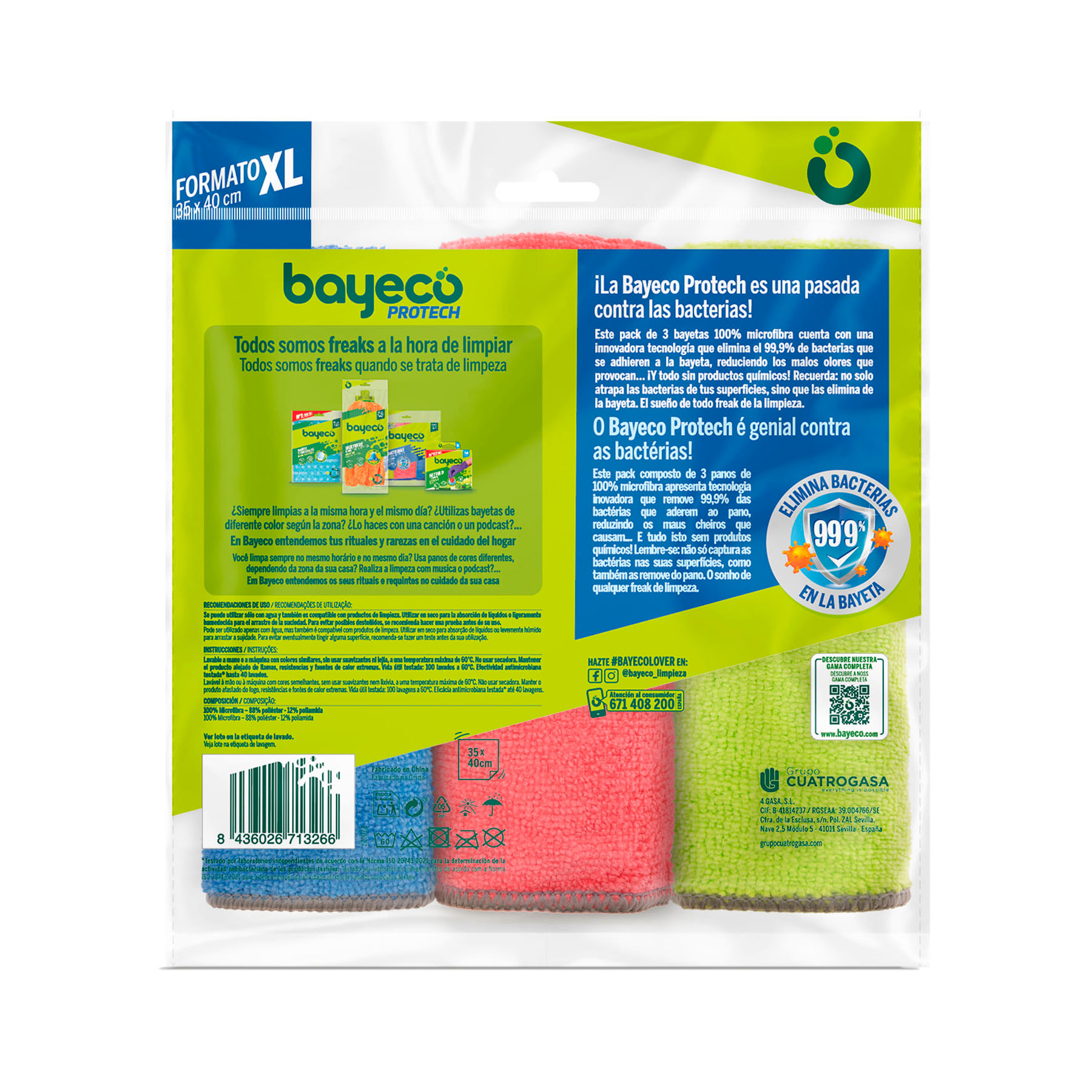 BAYETA PROTECH ANTIBACTERIAS BAYECO 3U