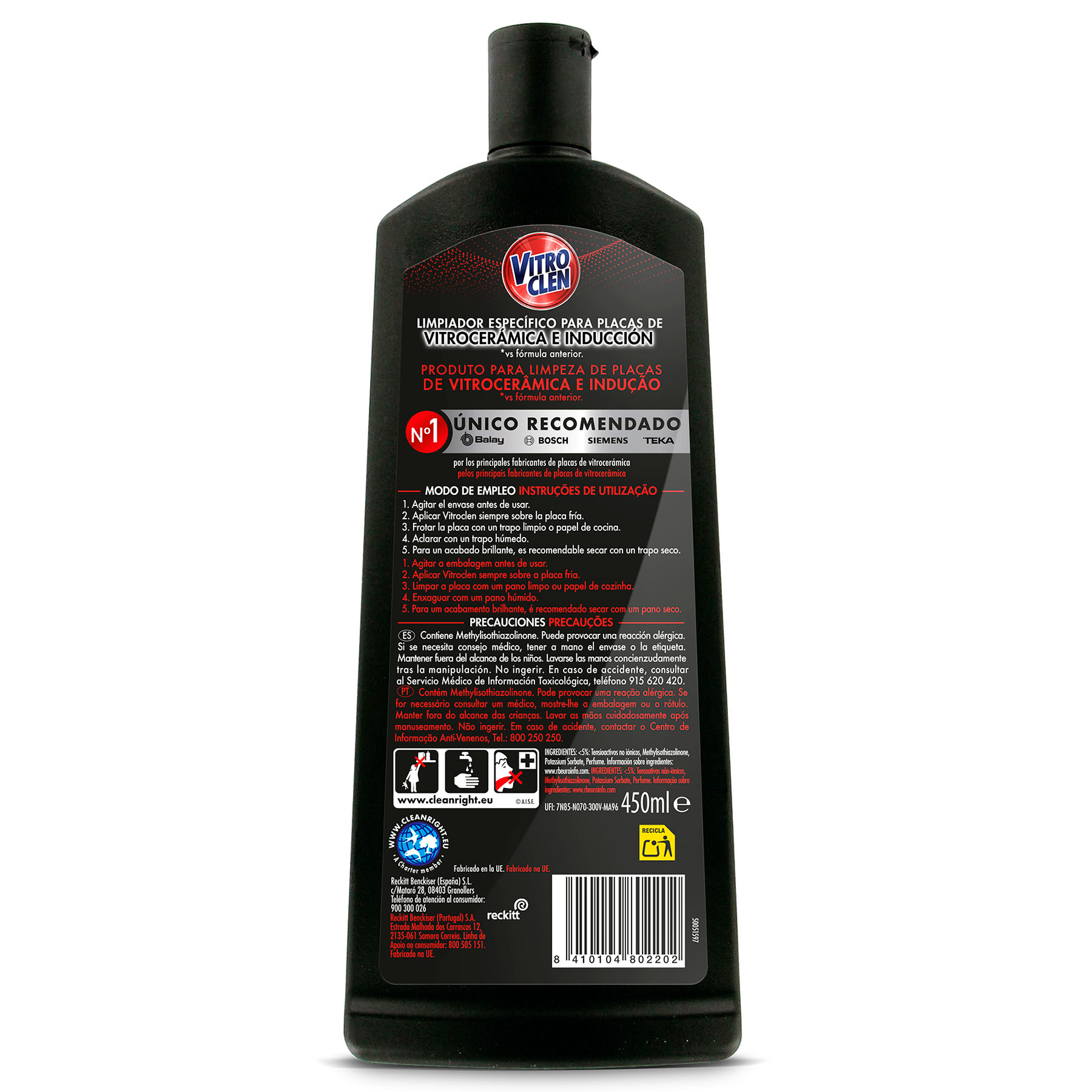 LIMPIADOR VITROCERÁMICA 3EN1 CLEN 450ML