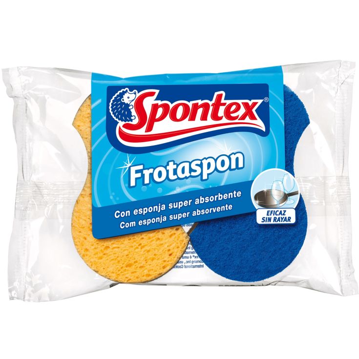 ESTROPAJO CON ESPONJA FROTASPON NO RAYA SPONTEX 2U