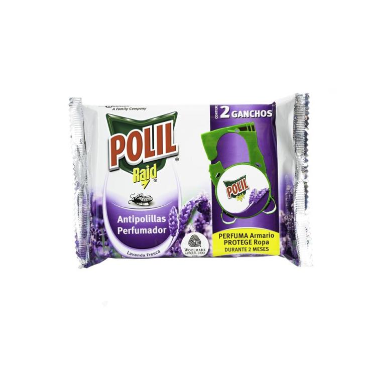 COLGADOR ANTIPOLILLAS LAVANDA POLIL DUPLO RAID 2U