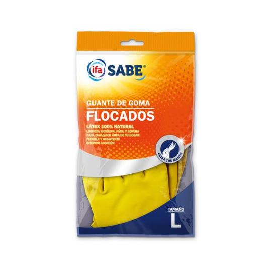 Guante goma flocado grande Ifa sabe 1u