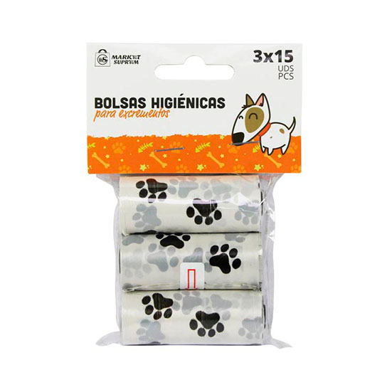 BOLSAS EXCREMENTOS HUELLAS MARKET SUPREM P3 15U/PACK