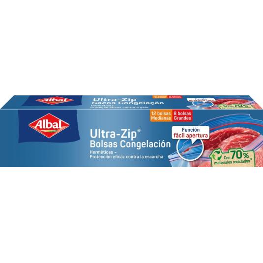 BOLSA CONGELACIÓN ULTRA-ZIP 2T ALBAL 20U