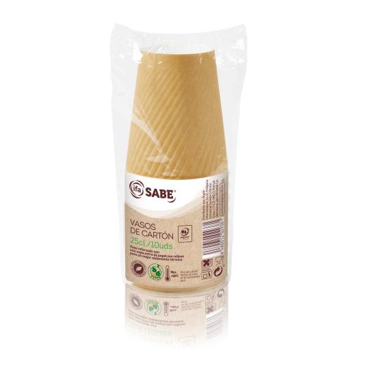 VASO CARTON CORRUGADO KRAFT 25CL IFA SABE P10